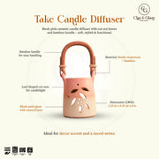 Take Candle Diffuser |Ceramic Candle Holder - Pink